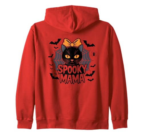 Gruselige Mama Halloween Katze Süße Schleife Kapuzenjacke Gruselige Mama Halloween Katze Süße Schleife Kapuzenjacke von Halloween Cat Enthusiasts Spooky Vibes
