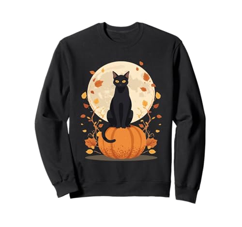 Schwarze Katze auf Kürbis Herbst Halloween Design für Männer Frauen Sweatshirt Schwarze Katze auf Kürbis Herbst Halloween Design für Männer Frauen Sweatshirt von Halloween Cat on Pumpkin Night Vibes