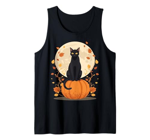 Schwarze Katze auf Kürbis Herbst Halloween Design für Männer Frauen Tank Top Schwarze Katze auf Kürbis Herbst Halloween Design für Männer Frauen Tank Top von Halloween Cat on Pumpkin Night Vibes