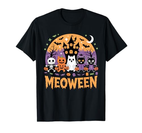 Halloween Cats Witch Meoween Mummy Kids Costume Funny Cat T-Shirt Halloween Cats Witch Meoween Mummy Kids Costume Funny Cat T-Shirt von Halloween Cats Witch Men Women Boys Cool Tee