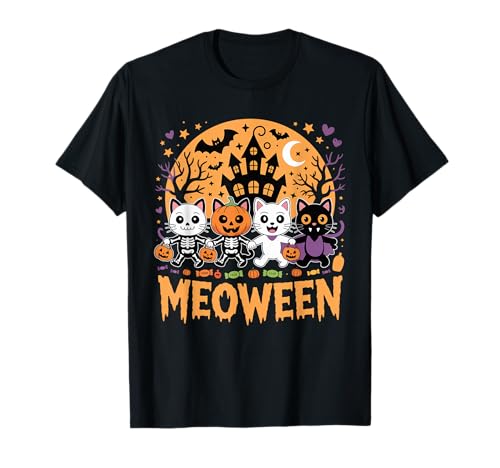 Halloween Cats Witch Meoween Mummy Kids Costume Funny Cat T-Shirt Halloween Cats Witch Meoween Mummy Kids Costume Funny Cat T-Shirt von Halloween Cats Witch Men Women Boys Cool Tee