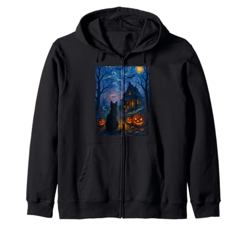 Niedliche Katze, gruselige Sternennacht, Katzenliebhaber, Halloween, Männer und Frauen Kapuzenjacke Niedliche Katze, gruselige Sternennacht, Katzenliebhaber, Halloween, Männer und Frauen Kapuzenjacke von Halloween Cats lover Funny Cute Cat Starry Night