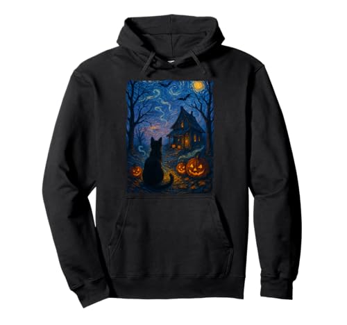 Niedliche Katze, gruselige Sternennacht, Katzenliebhaber, Halloween, Männer und Frauen Pullover Hoodie Niedliche Katze, gruselige Sternennacht, Katzenliebhaber, Halloween, Männer und Frauen Pullover Hoodie von Halloween Cats lover Funny Cute Cat Starry Night