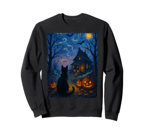 Niedliche Katze, gruselige Sternennacht, Katzenliebhaber, Halloween, Männer und Frauen Sweatshirt Niedliche Katze, gruselige Sternennacht, Katzenliebhaber, Halloween, Männer und Frauen Sweatshirt von Halloween Cats lover Funny Cute Cat Starry Night