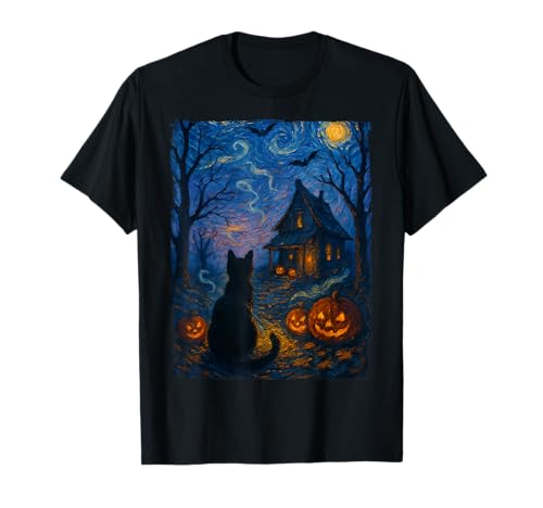 Niedliche Katze, gruselige Sternennacht, Katzenliebhaber, Halloween, Männer und Frauen T-Shirt Niedliche Katze, gruselige Sternennacht, Katzenliebhaber, Halloween, Männer und Frauen T-Shirt von Halloween Cats lover Funny Cute Cat Starry Night