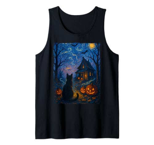 Niedliche Katze, gruselige Sternennacht, Katzenliebhaber, Halloween, Männer und Frauen Tank Top Niedliche Katze, gruselige Sternennacht, Katzenliebhaber, Halloween, Männer und Frauen Tank Top von Halloween Cats lover Funny Cute Cat Starry Night