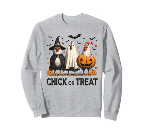 Chick Or Treat Gruseliges Huhn Halloween Gruselige Jahreszeit Kinder Sweatshirt von Halloween Chicken Witch Chick Or Treat Tees