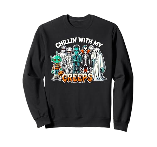 Chillin with My Creeps Halloween-Monster für Kinder Halloween Sweatshirt Chillin with My Creeps Halloween-Monster für Kinder Halloween Sweatshirt von Halloween Chillin With My Creeps Monsters