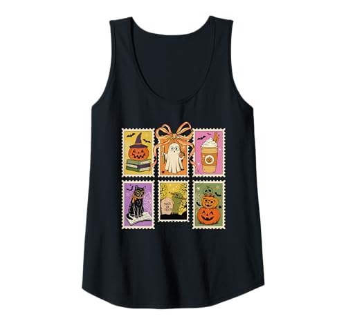 Damen Vintage Halloween Briefmarke Lehrer Gruselige süße Frauen Tank Top Damen Vintage Halloween Briefmarke Lehrer Gruselige süße Frauen Tank Top von Halloween Classroom Spooky Season Teacher Apparel
