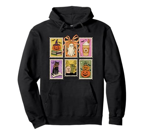 Vintage Halloween Briefmarke Lehrer Gruselige süße Frauen Pullover Hoodie Vintage Halloween Briefmarke Lehrer Gruselige süße Frauen Pullover Hoodie von Halloween Classroom Spooky Season Teacher Apparel