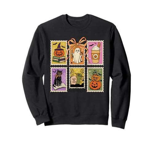 Vintage Halloween Briefmarke Lehrer Gruselige süße Frauen Sweatshirt Vintage Halloween Briefmarke Lehrer Gruselige süße Frauen Sweatshirt von Halloween Classroom Spooky Season Teacher Apparel