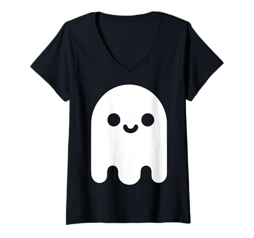 Damen Halloween-Geist - Halloween T-Shirt mit V-Ausschnitt von Halloween Clothing & Costumes