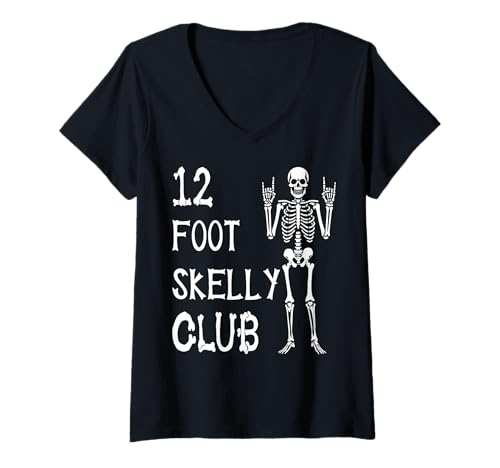 Damen Skelly Club 3,6 m – Halloween T-Shirt mit V-Ausschnitt von Halloween Clothing & Costumes