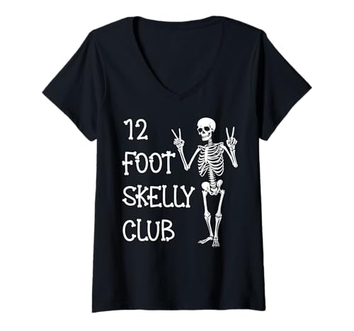 Damen Skelly Club 3,6 m – Halloween T-Shirt mit V-Ausschnitt von Halloween Clothing & Costumes