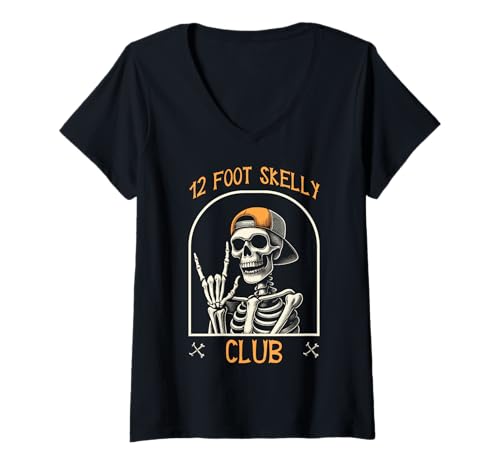 Damen Skelly Club 3,6 m – Halloween T-Shirt mit V-Ausschnitt von Halloween Clothing & Costumes