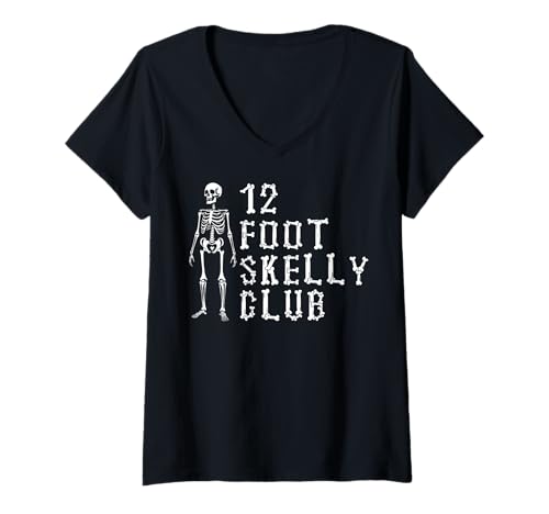 Damen Skelly Club 3,6 m – Halloween T-Shirt mit V-Ausschnitt von Halloween Clothing & Costumes