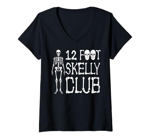 Damen Skelly Club 3,6 m – Halloween T-Shirt mit V-Ausschnitt von Halloween Clothing & Costumes