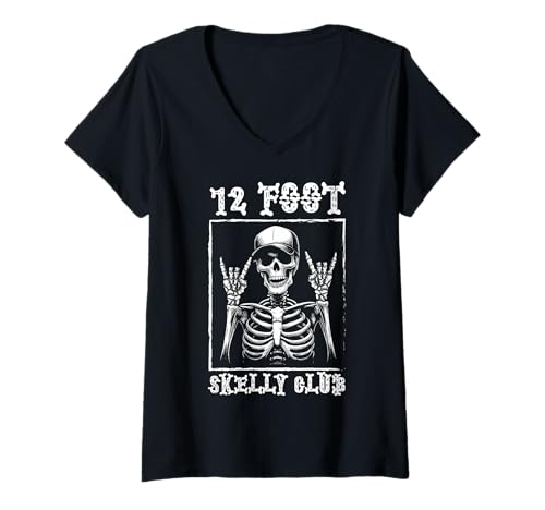 Damen Skelly Club 3,6 m – Halloween T-Shirt mit V-Ausschnitt von Halloween Clothing & Costumes