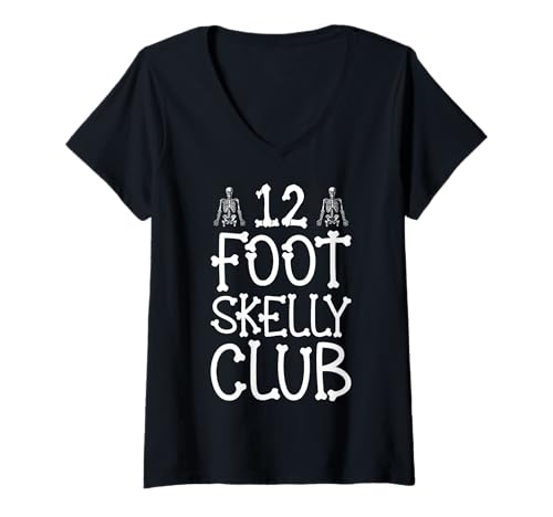 Damen Skelly Club 3,6 m – Halloween T-Shirt mit V-Ausschnitt von Halloween Clothing & Costumes