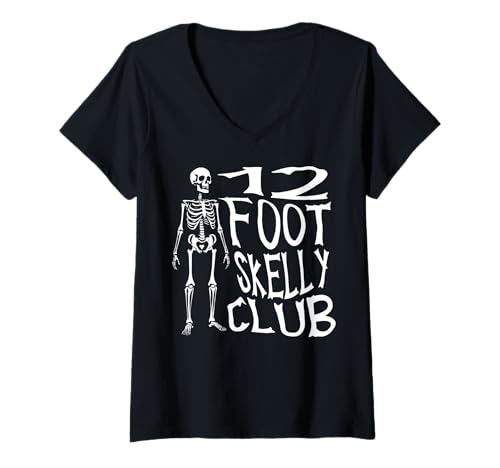Damen Skelly Club 3,6 m – Halloween T-Shirt mit V-Ausschnitt von Halloween Clothing & Costumes