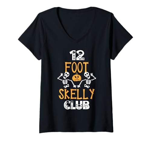 Damen Skelly Club 3,6 m – Halloween T-Shirt mit V-Ausschnitt von Halloween Clothing & Costumes