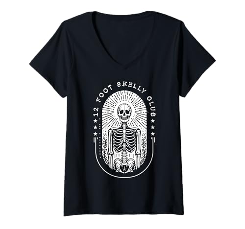 Damen Skelly Club 3,6 m – Halloween T-Shirt mit V-Ausschnitt von Halloween Clothing & Costumes