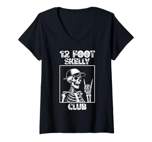Damen Skelly Club 3,6 m – Halloween T-Shirt mit V-Ausschnitt von Halloween Clothing & Costumes