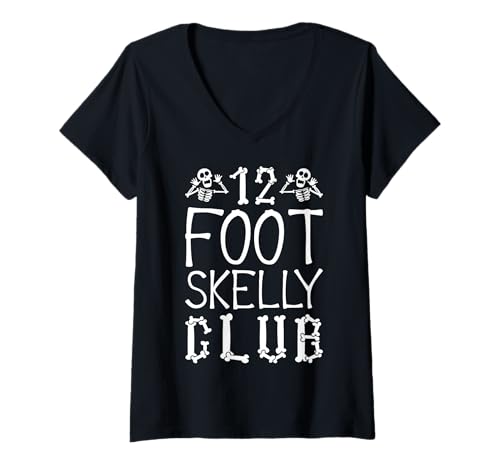 Damen Skelly Club 3,6 m – Halloween T-Shirt mit V-Ausschnitt von Halloween Clothing & Costumes