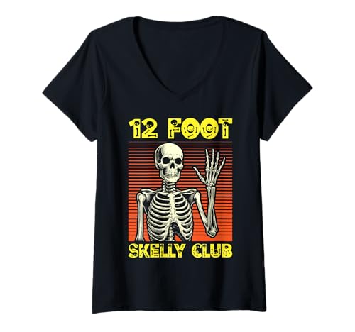 Damen Skelly Club 3,6 m – Halloween T-Shirt mit V-Ausschnitt von Halloween Clothing & Costumes