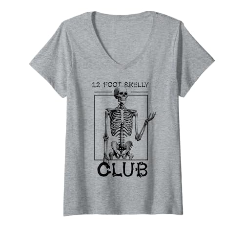 Damen Skelly Club 3,6 m – Halloween T-Shirt mit V-Ausschnitt von Halloween Clothing & Costumes