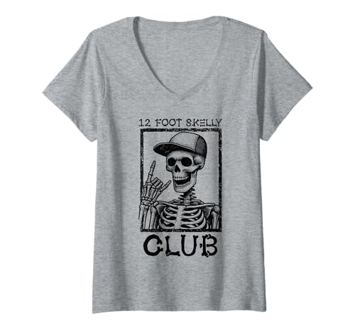 Damen Skelly Club 3,6 m – Halloween T-Shirt mit V-Ausschnitt von Halloween Clothing & Costumes