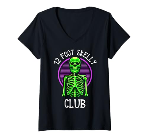 Damen Skelly Club 3,6 m – Halloween T-Shirt mit V-Ausschnitt von Halloween Clothing & Costumes