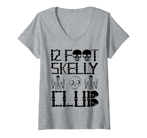 Damen Skelly Club 3,6 m – Halloween T-Shirt mit V-Ausschnitt von Halloween Clothing & Costumes