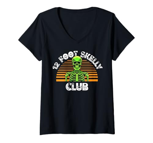 Damen Skelly Club 3,6 m – Halloween T-Shirt mit V-Ausschnitt von Halloween Clothing & Costumes