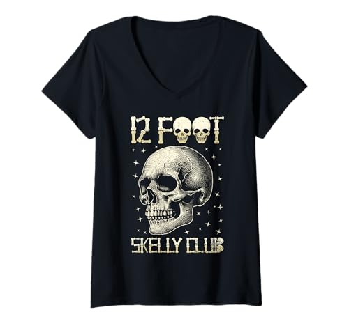 Damen Skelly Club 3,6 m – Halloween T-Shirt mit V-Ausschnitt von Halloween Clothing & Costumes