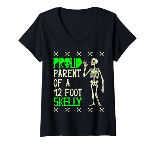 Damen Stolze Eltern eines 3,6 m Skelly – Halloween T-Shirt mit V-Ausschnitt von Halloween Clothing & Costumes