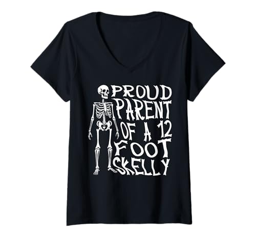 Damen Stolze Eltern eines 3,6 m Skelly – Halloween T-Shirt mit V-Ausschnitt von Halloween Clothing & Costumes