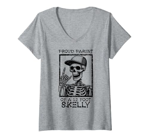 Damen Stolze Eltern eines 3,6 m Skelly – Halloween T-Shirt mit V-Ausschnitt von Halloween Clothing & Costumes