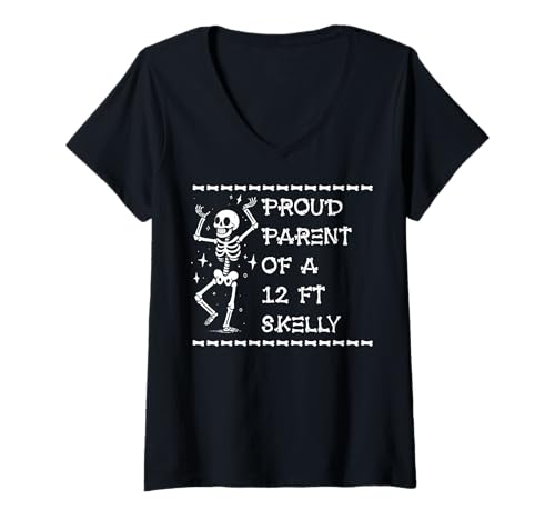 Damen Stolze Eltern eines 3,6 m Skelly – Halloween T-Shirt mit V-Ausschnitt von Halloween Clothing & Costumes