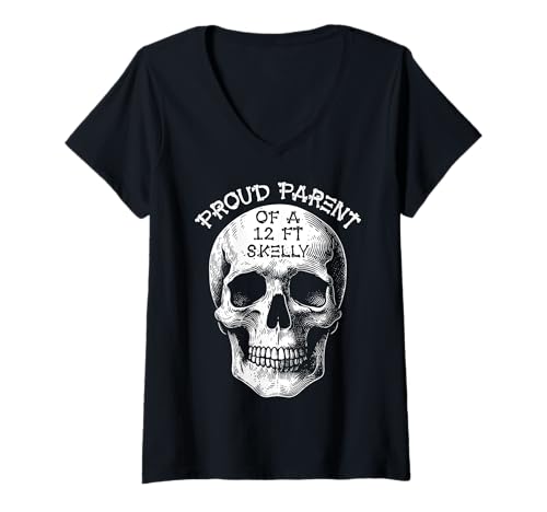 Damen Stolze Eltern eines 3,6 m Skelly – Halloween T-Shirt mit V-Ausschnitt von Halloween Clothing & Costumes