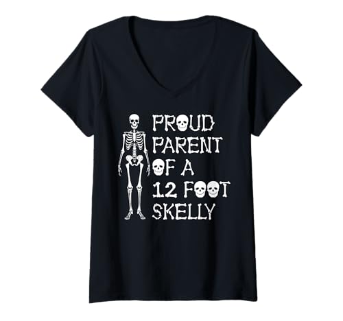 Damen Stolze Eltern eines 3,6 m Skelly – Halloween T-Shirt mit V-Ausschnitt von Halloween Clothing & Costumes