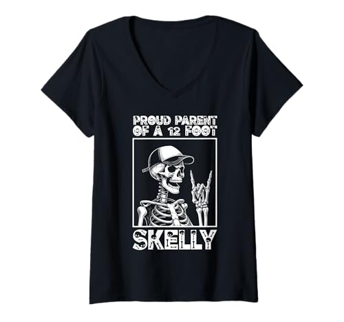 Damen Stolze Eltern eines 3,6 m Skelly – Halloween T-Shirt mit V-Ausschnitt von Halloween Clothing & Costumes