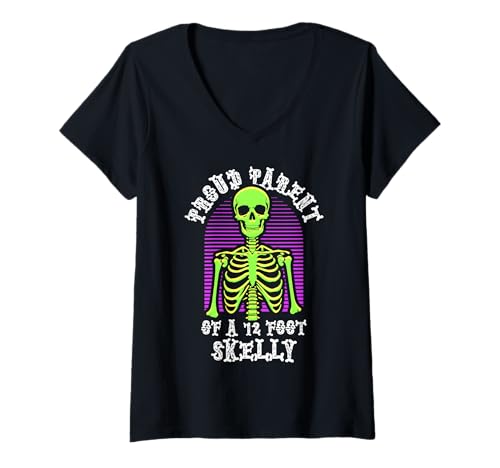 Damen Stolze Eltern eines 3,6 m Skelly – Halloween T-Shirt mit V-Ausschnitt von Halloween Clothing & Costumes