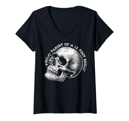 Damen Stolze Eltern eines 3,6 m Skelly – Halloween T-Shirt mit V-Ausschnitt von Halloween Clothing & Costumes