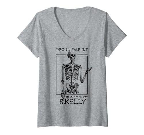 Damen Stolze Eltern eines 3,6 m Skelly – Halloween T-Shirt mit V-Ausschnitt von Halloween Clothing & Costumes