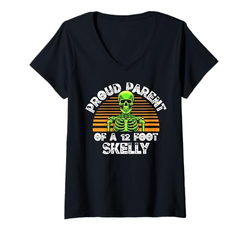 Damen Stolze Eltern eines 3,6 m Skelly – Halloween T-Shirt mit V-Ausschnitt von Halloween Clothing & Costumes