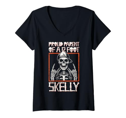 Damen Stolze Eltern eines 3,6 m Skelly – Halloween T-Shirt mit V-Ausschnitt von Halloween Clothing & Costumes