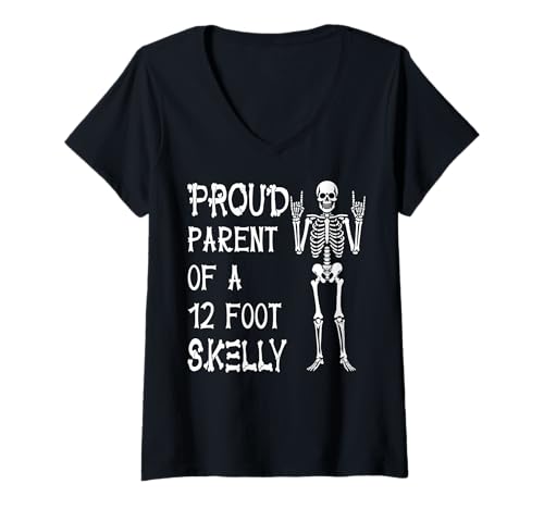 Damen Stolze Eltern eines 3,6 m Skelly – Halloween T-Shirt mit V-Ausschnitt von Halloween Clothing & Costumes