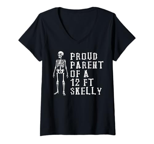 Damen Stolze Eltern eines 3,6 m Skelly – Halloween T-Shirt mit V-Ausschnitt von Halloween Clothing & Costumes