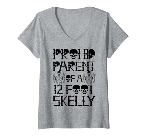 Damen Stolze Eltern eines 3,6 m Skelly – Halloween T-Shirt mit V-Ausschnitt von Halloween Clothing & Costumes